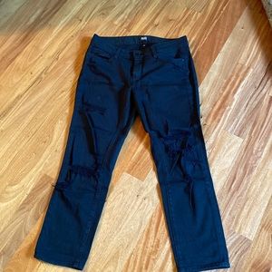 Paige brand “Jimmy Jimmy Crop” distressed black jeans, Women’s size 26